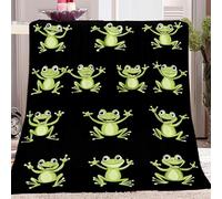 okoikfc Couverture Polaire 130 x 150 cm Grenouille, Plaid Polaire Dessin Animé Couverture 3D Imprimée Flanelle Blanket Literie 1 Personne, Couvertures Doux et Chaude pour Canape Lit O501