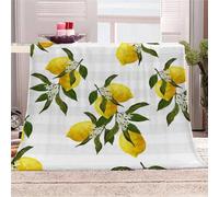 okoikfc Couverture Polaire 150 x 200 cm Citron, Plaid Polaire Jaune Couverture 3D Imprimée Flanelle Blanket Literie 2 Personnes, Couvertures Doux et Chaude pour Canape Lit k958