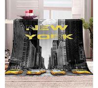 okoikfc Couverture Polaire 150 x 200 cm New York, Plaid Polaire Taxi Couverture 3D Imprimée Flanelle Blanket Literie 2 Personnes, Couvertures Doux et Chaude pour Canape Lit