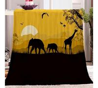 okoikfc Couverture Polaire 200 x 220 cm Animaux Africains, Plaid Polaire Animaux Africains Couverture 3D Imprimée Flanelle Blanket Literie 2 Personnes, Couvertures Doux et Chaude pour Canape Lit M924