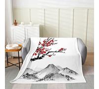 okoikfc Couverture Polaire 200 x 220 cm Japon, Plaid Polaire Fleurs de Cerisier Couverture 3D Imprimée Flanelle Blanket Literie 2 Personnes, Couvertures Doux et Chaude pour Canape Lit