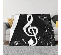 okoikfc Couverture Polaire 200 x 220 cm Notes de Musique, Plaid Polaire Notes de Musique Couverture 3D Imprimée Flanelle Blanket Literie 2 Personnes, Couvertures Doux et Chaude pour Canape Lit F438