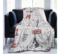 okoikfc Couverture Polaire 200 x 220 cm Temps de Londres, Plaid Polaire Royaume-Uni. Couverture 3D Imprimée Flanelle Blanket Literie 2 Personnes, Couvertures Doux et Chaude pour Canape Lit