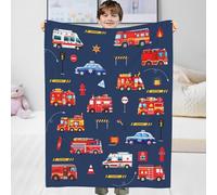 okoikfc Couverture Polaire 70 x 100 cm Rouge, Plaid Polaire Camion De Pompier Couverture 3D Imprimée Flanelle Blanket Literie 1 Personne, Couvertures Doux et Chaude pour Canape Lit J596