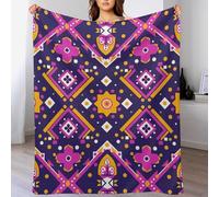 okoikfc Couverture Polaire Géométrie 3D Imprimée, Plaid Polaire Fleurs Couverture 130 x 150 cm 2 Personnes en Flanelle Doux et Chaude pour Canape Lit Q813