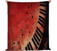 okoikfc Couverture Polaire Note de Musique 3D Imprimée, Plaid Polaire Touches de Piano Couverture 70 x 100 cm 1 Personne en Flanelle Doux et Chaude pour Canape Lit Q1400