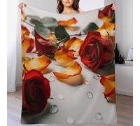 okoikfc Couverture Polaire Rose 3D Imprimée, Plaid Polaire Fleurs Couverture 150 x 200 cm 2 Personnes en Flanelle Doux et Chaude pour Canape Lit Q436