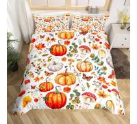 okoikfc Housse de Couette 150x200 cm Halloween Parure de Lit | Récolte D'automne 3 Pièces, Housse de Couette 1 Personne Microfibre Douce + 2 Taies d'Oreiller 65x65 cm, Enfant et Adolescent