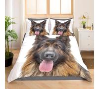 okoikfc Housse de Couette 220x240 cm Berger Allemand Imprimée 3D en Microfibre Douce + 2 Taies d'oreiller 65x65 cm - Parure de Lit 3 Pièces Chien pour lit 2 Personnes, Adulte C-3526