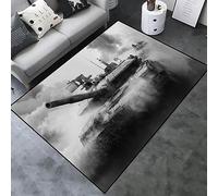 okoikfc Tapis Salon 3D Guerre Militaire Tapis Doux Lavables Tapis Antidérapant Chambre Adultes Réservoir Decoration Moquette pour Salle à Manger Porche Tapis de Salon, Tapis 80 x 120 cm