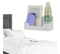 OKOMATCH Étagère de Chevet - Fixation Murale adhésive pour Chambre à Coucher, dortoir, Bureau - Support Flottant adhésif pour Lunettes, télécommande, clés, stylos - Matériau Plastique - Blanc (Type