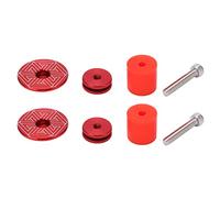 OKOVO 1 paire/ensemble embout de guidon de poignée en alliage d'aluminium bouchons d'extrémité de guidon de vélo pour le cyclisme (Tourbillon - rouge)