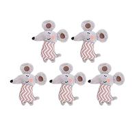 OKOVO 5 pièces/Ensemble Jouet en Peluche pour Animaux de Compagnie Mini Souris de Dessin animé avec Herbe à Chat intégrée pour Jouet interactif de Chat