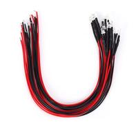 OKOVO 50 pièces Diode filaire lumineux rond point culminant prise droite LED perles 12 V 3mm