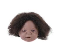 OKOVO Afro Bouclés Mannequin Cheveux Humains Peau Noire Résine PVC Réaliste Poupée Cosmétologie Mannequin