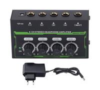 OKOVO Amplificateur de Casque stéréo 4 canaux, mixeur DJ, lumière RVB, impédance 100 kΩ, pour Les Amateurs de Musique de soirée DJ