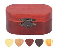 OKOVO Box de pic de Guitare en Rose Set Porte-Bois en Bois Mini Organisateur de Bijoux Choix en Alliage de cuivre charnière Acoustique électrique Ukulele Rock Jazz métal Metal Classique