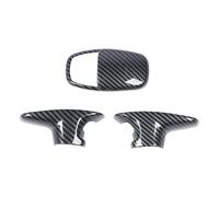 OKOVO Gear Shift Bouton Cover Cover Trim en fibre de carbone Modèle de protection du levier de vitesses d'engrenage Ensemble de 3 décoration intérieure
