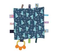 OKOVO Infant Comfort Towel Cute Patterans Soft Velvet Silicone Teether Baby Saliva Towel (Flocon de Neige)