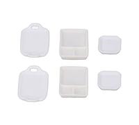 OKOVO Maison de poupée ustensiles de Cuisine Miniature Cuisine Vaisselle Plateau Assiette de Riz Assiette Quadrate Accessoires de Bricolage