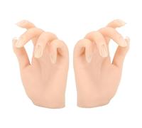 Okovo Mannequin Hand For Nails Practice, 1 paire Pratique des ongles Flexible Fingers Polyvyle Fake Modèle avec Tip Beginners Salon, Manucure pliable