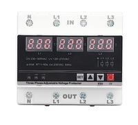 OKOVO Protecteur réglable triphasé Dispositif de Protection Contre Les surtensions et Les sous-tensions Montage sur Rail DIN AC120V-300V 63A