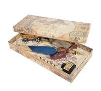 OKOVO Quill Pen Set Vintage Calligraphie Plume Writing Dip Pen Students Teacher Antique Gift for Wedding Decoration (Bleu)