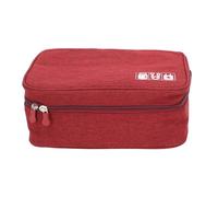 OKOVO Sac de Chargeur de câble de câble de données de Grande capacité Premium Electronic Accessory Storage Case Mobile HDD HDD Power Cordial Organisateur (Rouge)