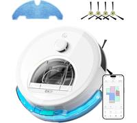 OKP L6 Aqua Robot Aspirateur Laveur 3 en 1, 6000 Pa, 150 Min, Navigation Laser dTOF, Évitement PSD, Cartographie, Zones Virtuelles, Alexa/App/WiFi, Aspirateur pour Poils d'animaux et Tapis, Blanc