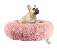OKPOW Lit pour Chien de Taille Moyenne en Forme de Donut, apaisant, Anti-anxiété, Lavable, Doux et Chaud, en Polaire, Coussin orthopédique Rond pour soulager Le Sommeil amélioré, Fond antidérapant