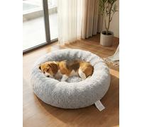 OKPOW Lit pour Chien Petits Donut - Panier Rond Doux et Moelleux pour Chiots - Coussin Chat Anti-Anxiété Confortable - Niche pour Chien en Peluche Lavable