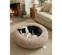 OKPOW Panier Chien Moyens Coussin - Lit Chien Rond Doux et Moelleux pour Chiots - Lit pour Chats Anti-Anxiété Confortable - Panier en Peluche Lavable