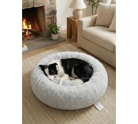 OKPOW Panier Chien Moyens Coussin - Lit Chien Rond Doux et Moelleux pour Chiots - Lit pour Chats Anti-Anxiété Confortable - Panier en Peluche Lavable