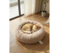 OKPOW Panier Chien Rond Coussin - Lavable Lit pour Chiots Petits Chiens - Doux Anti-Anxiété Lit pour Chats Confortable - Panier Donut Moelleux en Peluche
