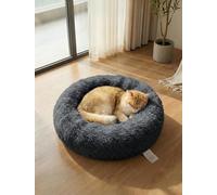 OKPOW Panier Chien Rond Coussin - Lavable Lit pour Chiots Petits Chiens - Doux Anti-Anxiété Lit pour Chats Confortable - Panier Donut Moelleux en Peluche
