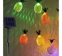 OKQYIMAQQ Guirlande lumineuse solaire en forme d'ananas - 12 m - 100 LED - Étanche - 8 modes - Pour jardin et cour (multicolore)