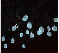 OKQYIMAQQ Guirlande lumineuse solaire en forme d'ananas - Étanche - 7 m - 50 LED - 8 modes - Pour jardin et cour - Blanc