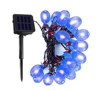 OKQYIMAQQ Guirlande lumineuse solaire en forme d'ananas pour l'extérieur, 4,5 m, 20 LED, étanche, 8 modes pour jardin et cour (bleu)