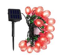 OKQYIMAQQ Guirlande lumineuse solaire en forme d'ananas pour l'extérieur, 6 m, 30 LED, étanche, 8 modes pour jardin, cour (rouge)