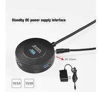 Okr?g?y, HUB USB 3.0 2. W wieku 0 rozdzielacz Multi USB dla PC wielu USB 4 portowy Expander wysoka pr?dko?? 3 Hab Mini Micro USB3.0 czytnik kart Hub