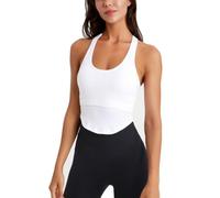 OKSakady Femmes Entraînement Tank-Tops avec Intégré dans Le Soutien-Gorge Yoga sans Manches Haut Camisole Athlétique Gym Tops