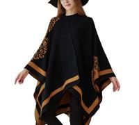 OKSakady femmes Print Cape Cape oversize double face Cape cardigan plusieurs façons de porter