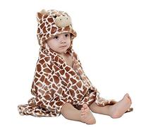 OKSakady Robe de Chambre Polaire Enfant Peignoir Sortie de Bain à Capuche Animaux pour Bébé Cape de Bain Flanelle Microfibre