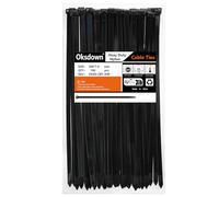 Oksdown 200 mm x 7,6 mm Collier de Serrage Plastique Noir Serre Câbles Longs Rilsan Ultra Solides Résistant aux UV Attache Câble Lot de 100 Pièces
