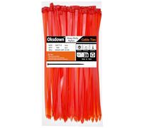 Oksdown 300 mm x 7,6 mm Collier de Serrage Plastique Rouge Serre Câbles Longs Rilsan Ultra Solides Résistant aux UV Attache Câble Lot de 100 Pièces