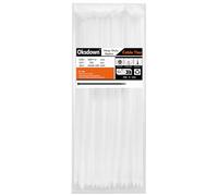 Oksdown 400 mm x 7,6 mm Collier de Serrage Plastique Blanc Serre Câbles Longs Rilsan Ultra Solides Résistant aux UV Attache Câble Lot de 100 Pièces