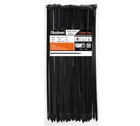 Oksdown 400 mm x 7,6 mm Collier de Serrage Plastique Noir Serre Câbles Longs Rilsan Ultra Solides Résistant aux UV Attache Câble Lot de 100 Pièces