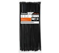 Oksdown 400 mm x 7,6 mm Collier de Serrage Plastique Noir Serre Câbles Longs Rilsan Ultra Solides Résistant aux UV Attache Câble Lot de 100 Pièces