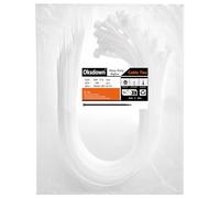 Oksdown 500 mm x 7,6 mm Collier de Serrage Plastique Blanc Serre Câbles Longs Rilsan Ultra Solides Résistant aux UV Attache Câble Lot de 100 Pièces