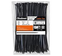 Oksdown Collier de Serrage en Nylon 100 mm × 2,5 mm Attache Câble Plastique Rilsan Serre Câbles Petit Format, Noir, Lot de 100 Pièces